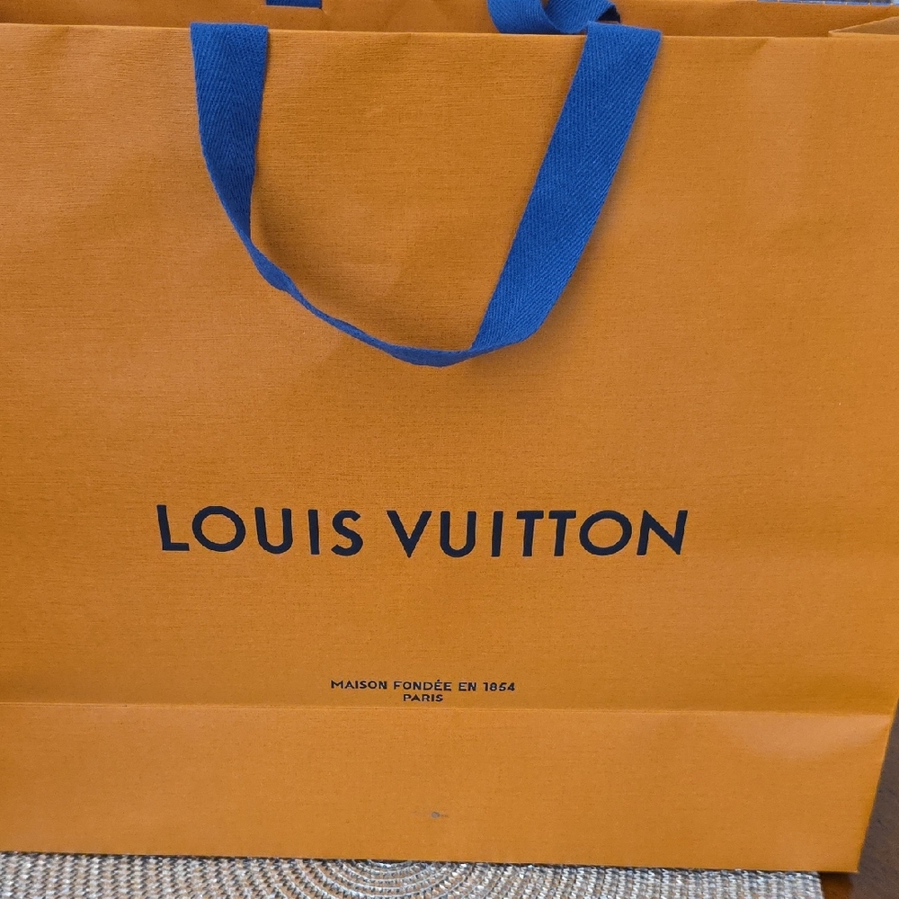 Louis Vuitton Tangerine Bag with Cobalt Handles